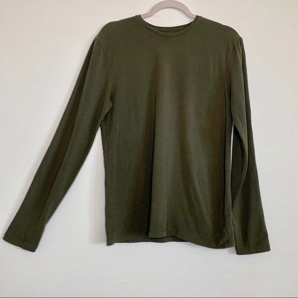 Zara slim fit long sleeve Olive Green shirt: Large